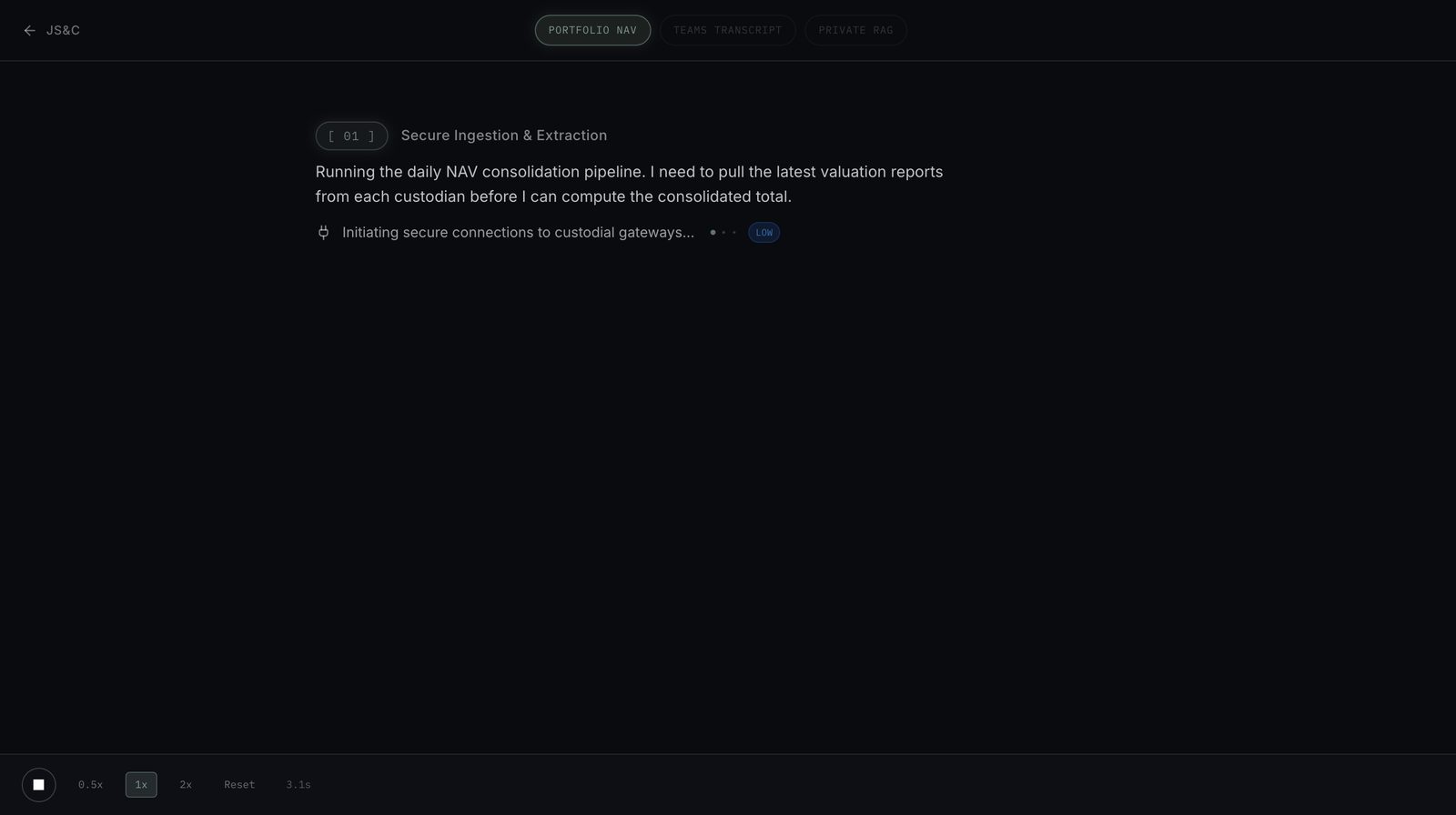 The agent canvas console at /demo