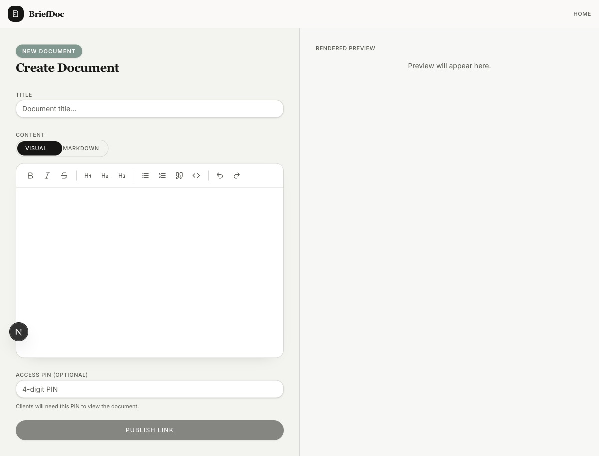 The /create editor